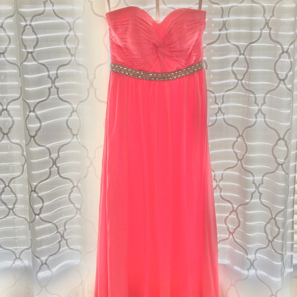Bill Levkoff Strapless Formal Dress in Pink